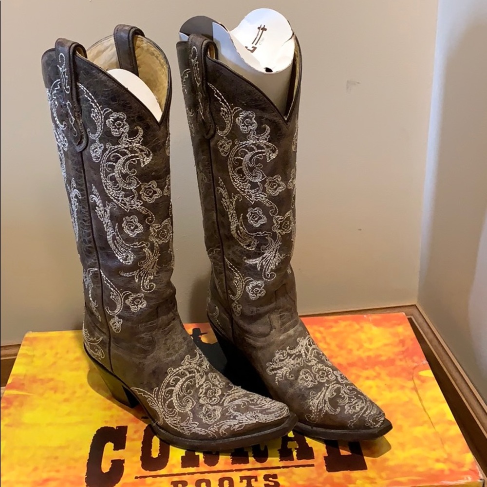 Coral western boots